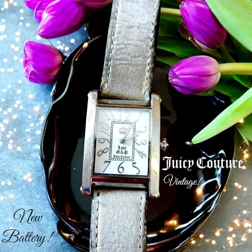 JUICY COUTURE G&P Silver And Leather Ladies Watch VINTAGE INSPIRED